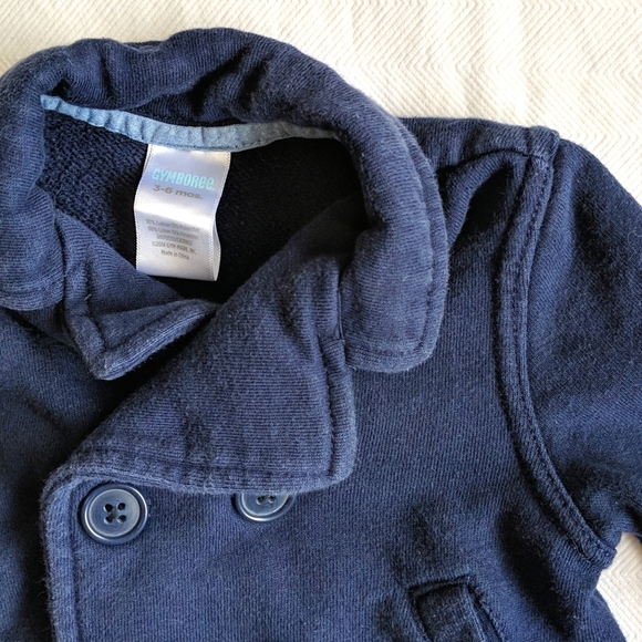 gymboree navy blue double breasted cardigan sweater jacket 6 months baby - Picture 4 of 6